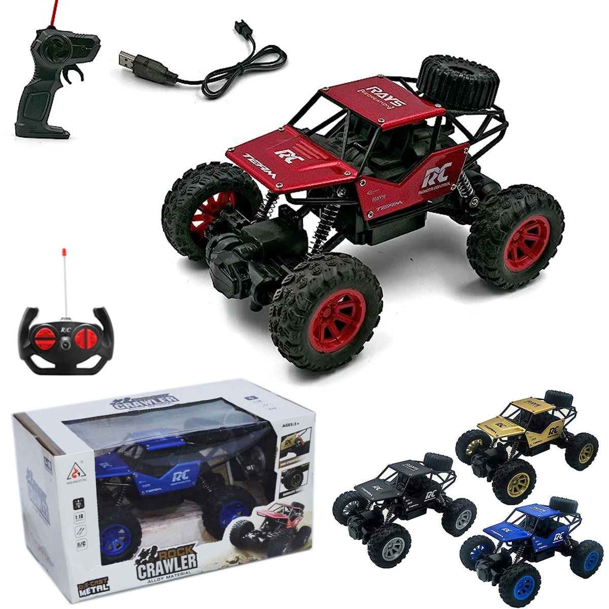 Rechargeable Remote Control Car for Kids – High-Speed Stunt Car with LED Lights